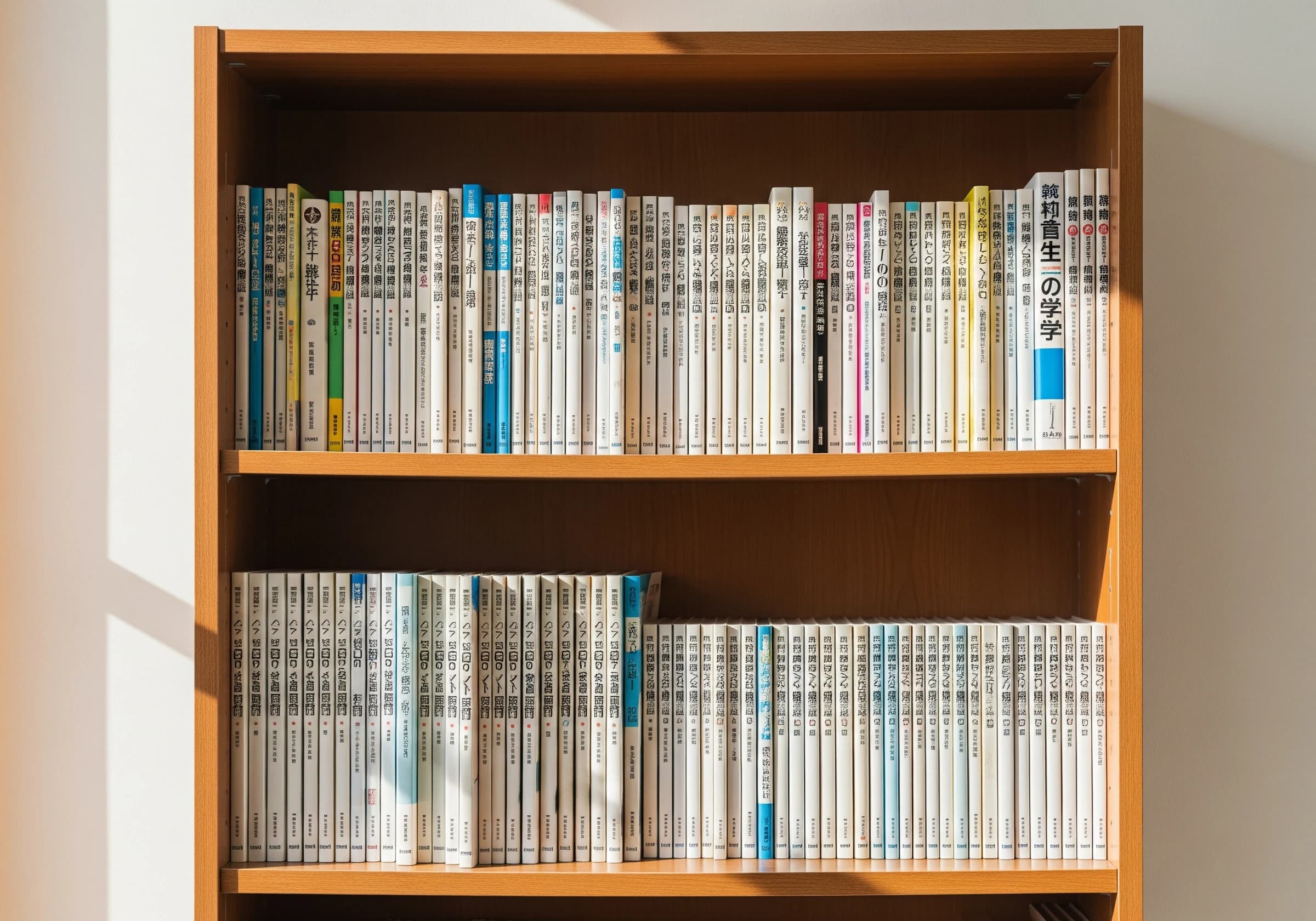 教科書が並ぶ本棚